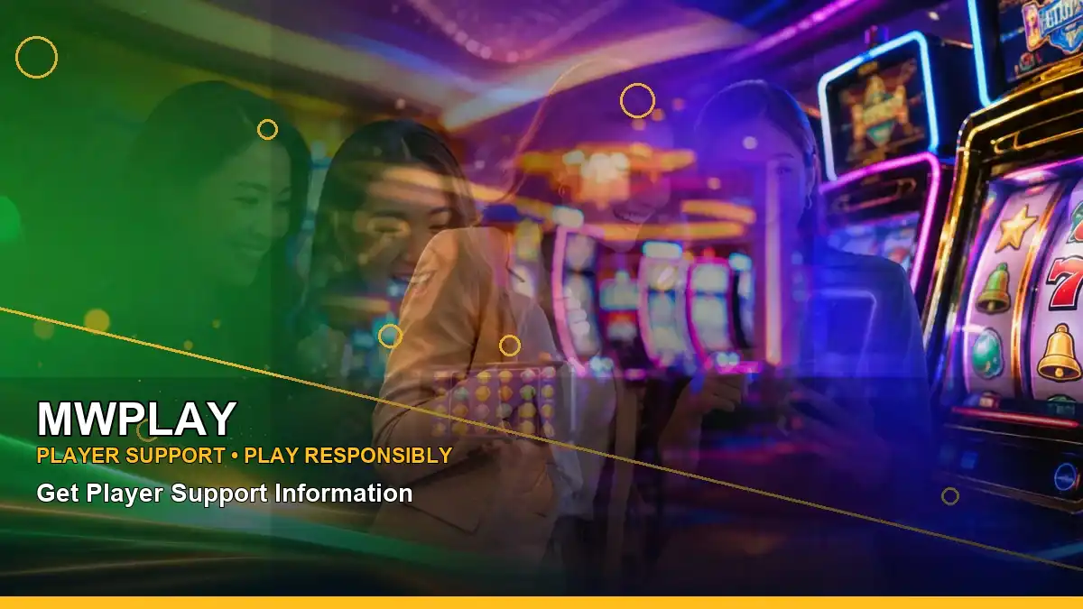 MWPLAY gold jackpot slot games featuring an adult Filipina casino host with a panoramic reel composition